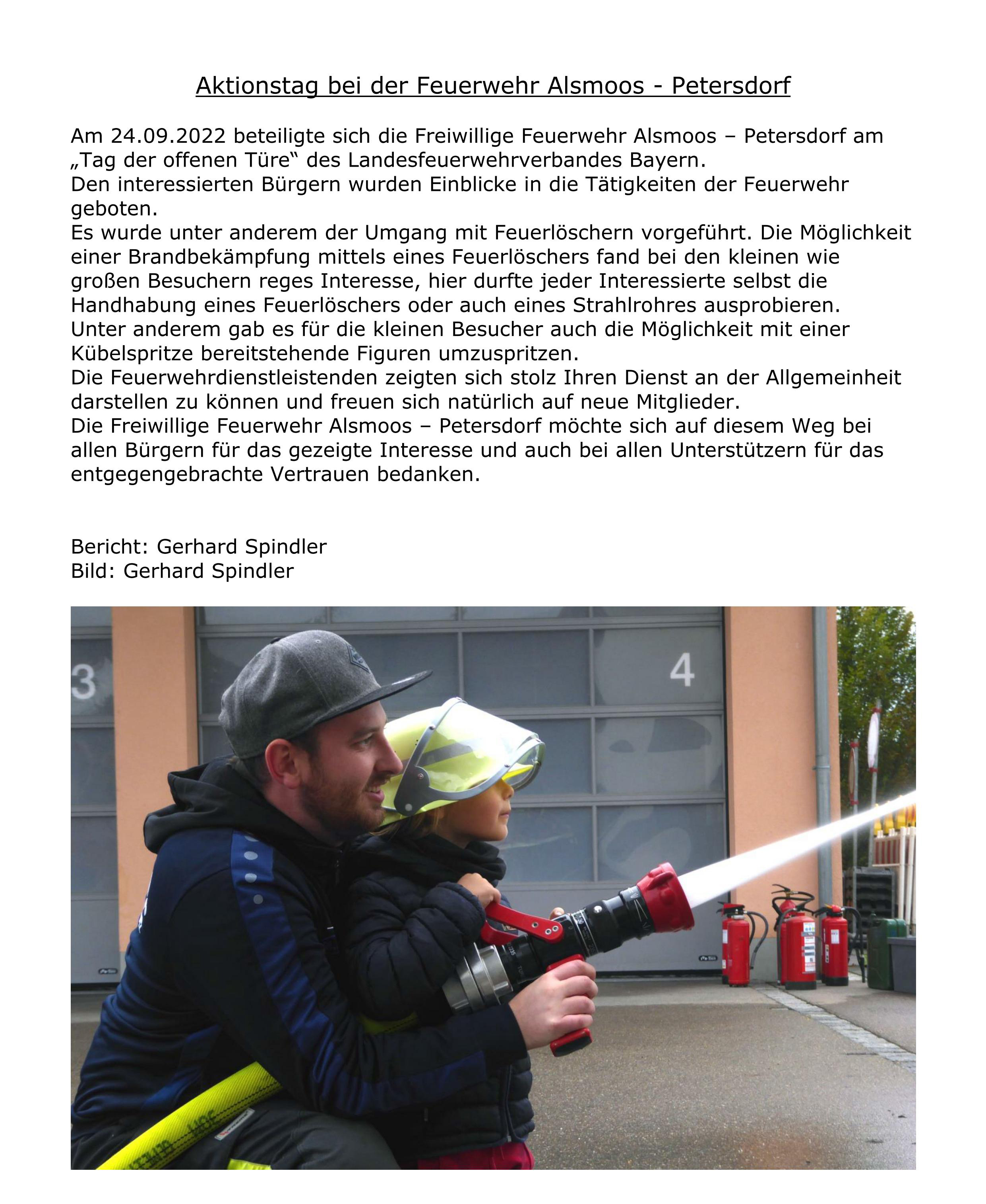 Aktionstag 2022 'Tag der offenen Tür' bei der FFW Alsmoos-Petersdorf Aktionstag 2022 'Tag der offenen Tür' bei der FFW Alsmoos-Petersdorf